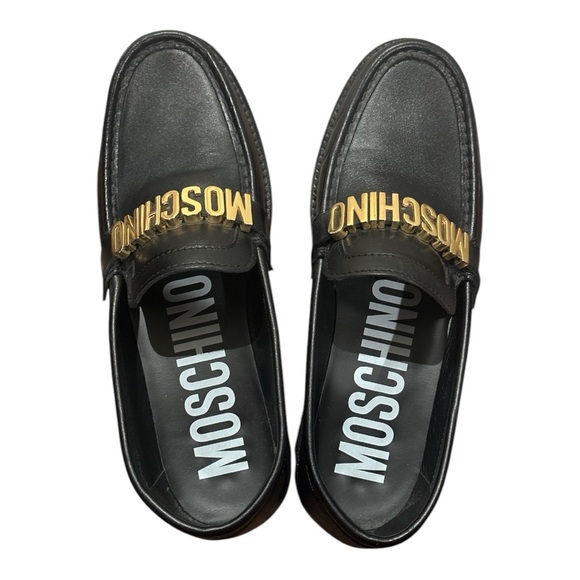 MOSCHINO Black Leather Loafers - Picture 2 of 4